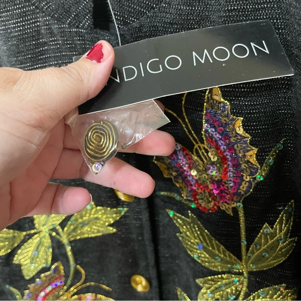 Indigo Moon Butterfly Embellished Sequins jacket - Picture 6 of 10